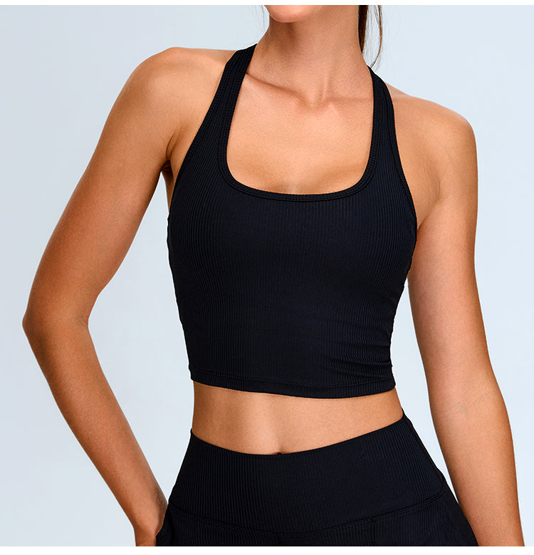 Lino Noir Halter Top