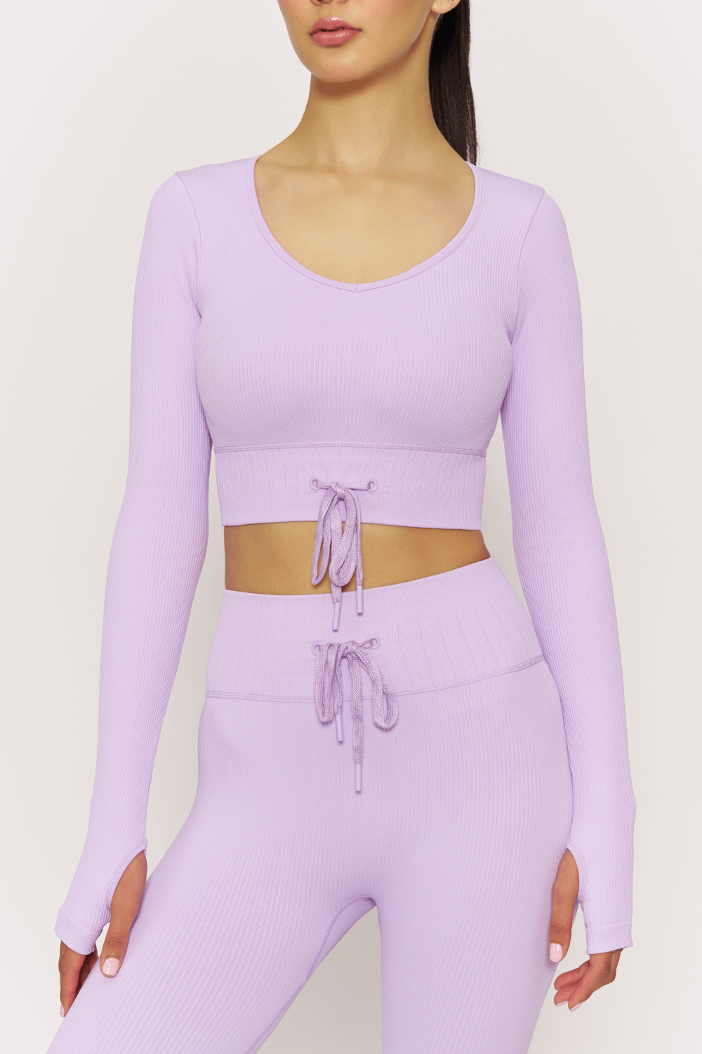 lino lilac ribbed top