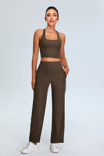 Lino Chocolate Halter Top