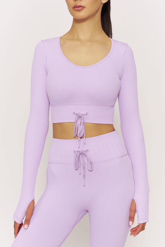 lino lilac ribbed top